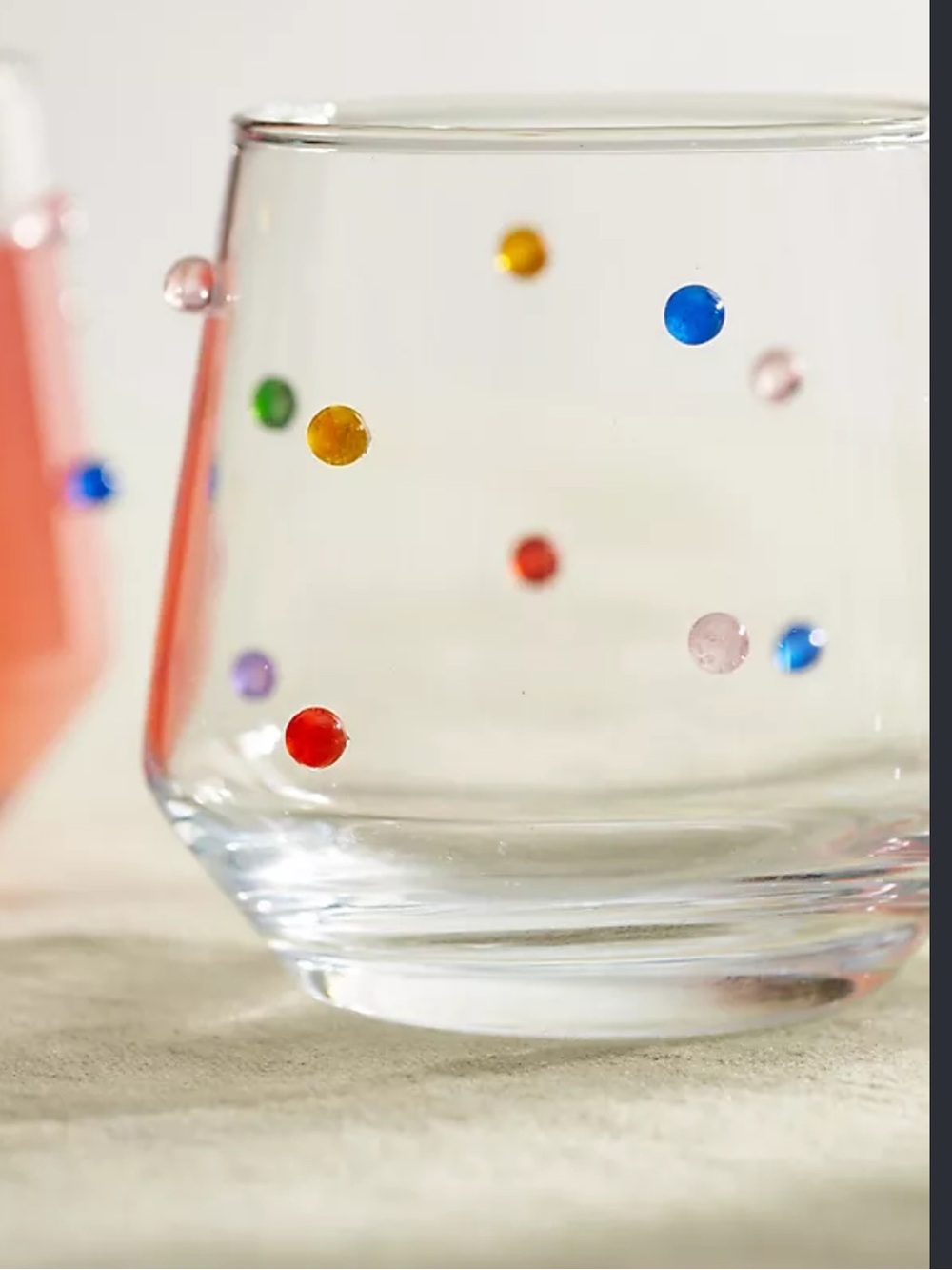 Terrain Multicolor Polka Dot Stemless Glasses - Colorful Dotted Tumblers